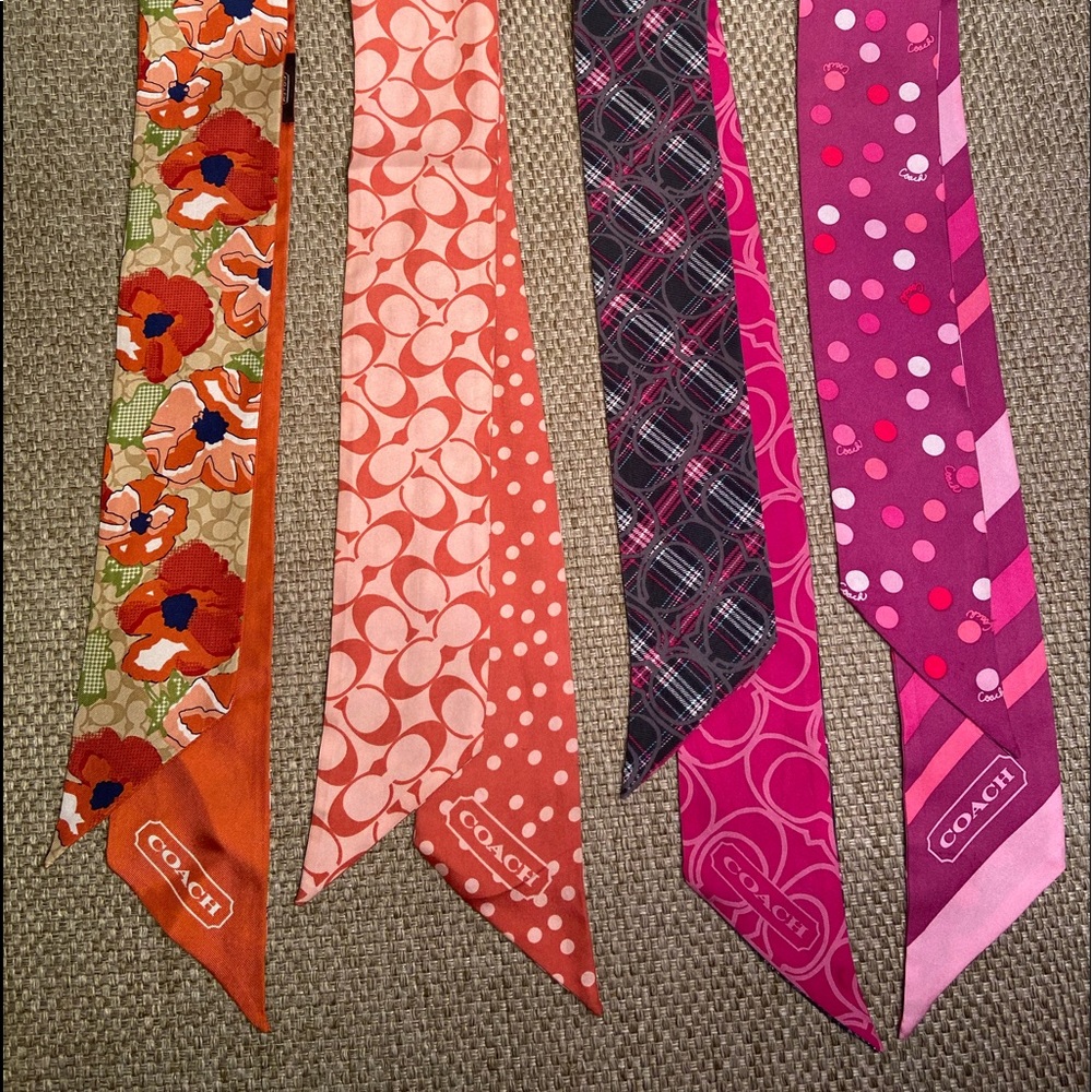 Authentic COACH Pony Tail/Purse Scarves 100% SILK